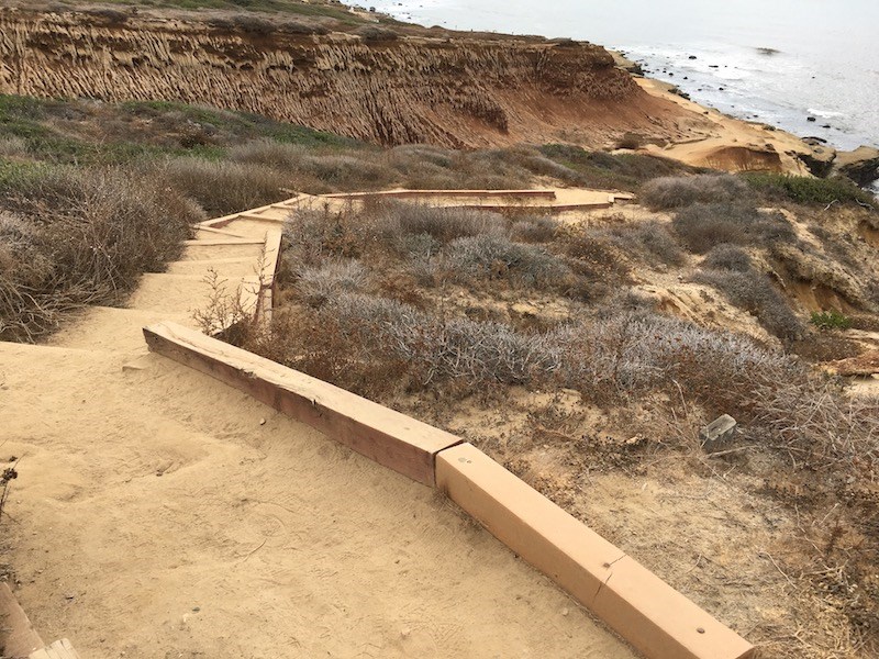 Stairs along Coastal Trail leading away from the Tidepools