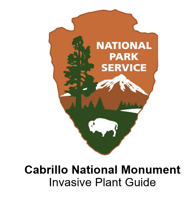 NPS Arrowhead with title Cabrillo National Monument Invasive Plant Guide