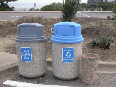 Recycling containers at Cabrillo National Monument
