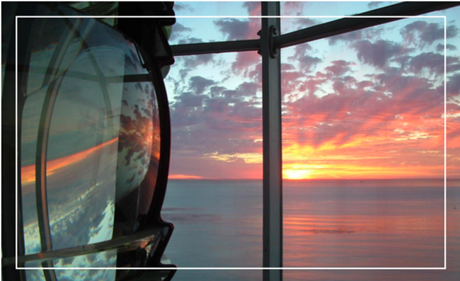 Viewing sunset from the tower of the Old Point Loma Lighthouse