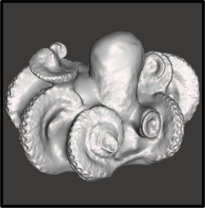 Photo showing 3dmodel of an octopus