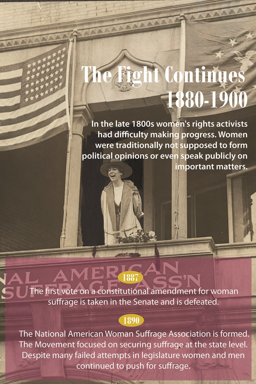 Exhibit panel titled "The Fight Continues" Audio and written transcripts below.