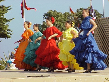 Colorful Spanish dancers