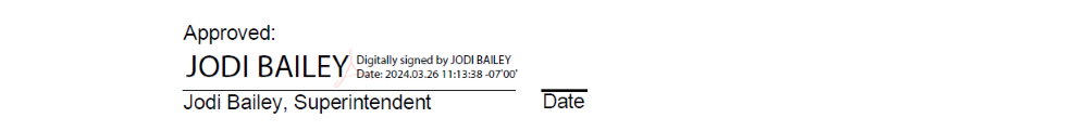 Superintendent Jodi Bailey's signature approving the Closure Order #20-003 for Cabrillo National Monument on March 26, 2024