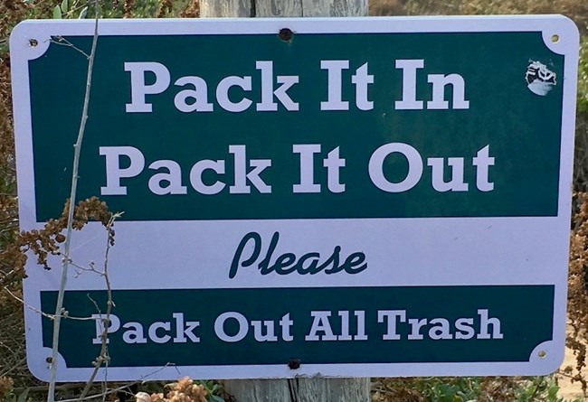Trash Free Park sign