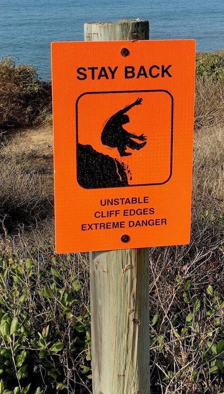 Unstable Cliffs sign