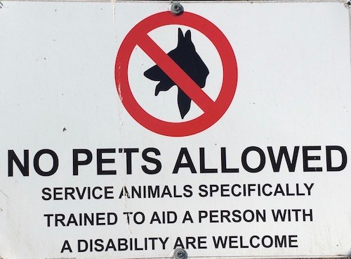 Service Animal sign