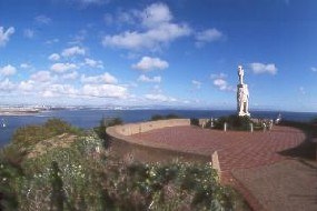 The Plaza at the Cabrillo Statue is a scenic place to take in the view of San Diego and the harbor