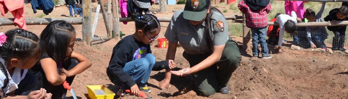 Planting with students Planting with students