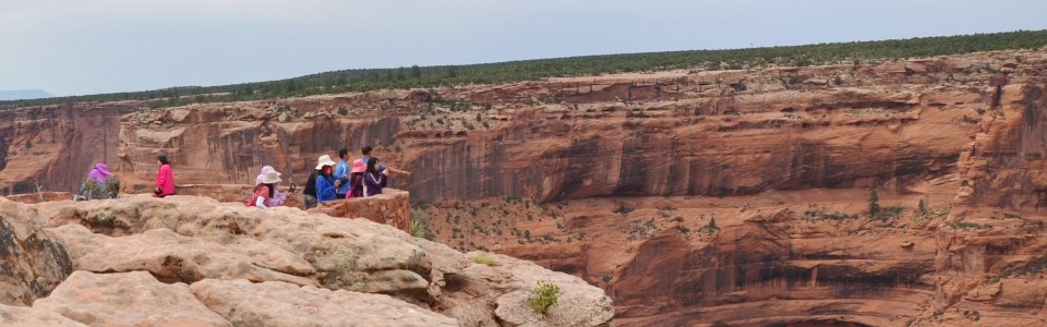 Visitors at an overlook