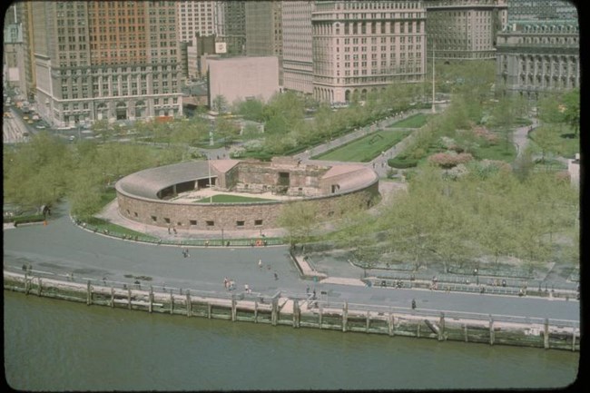 Aerial view of Castle Clinton