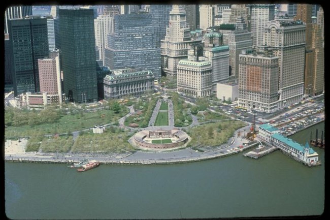 Aerial view of Castle Clinton