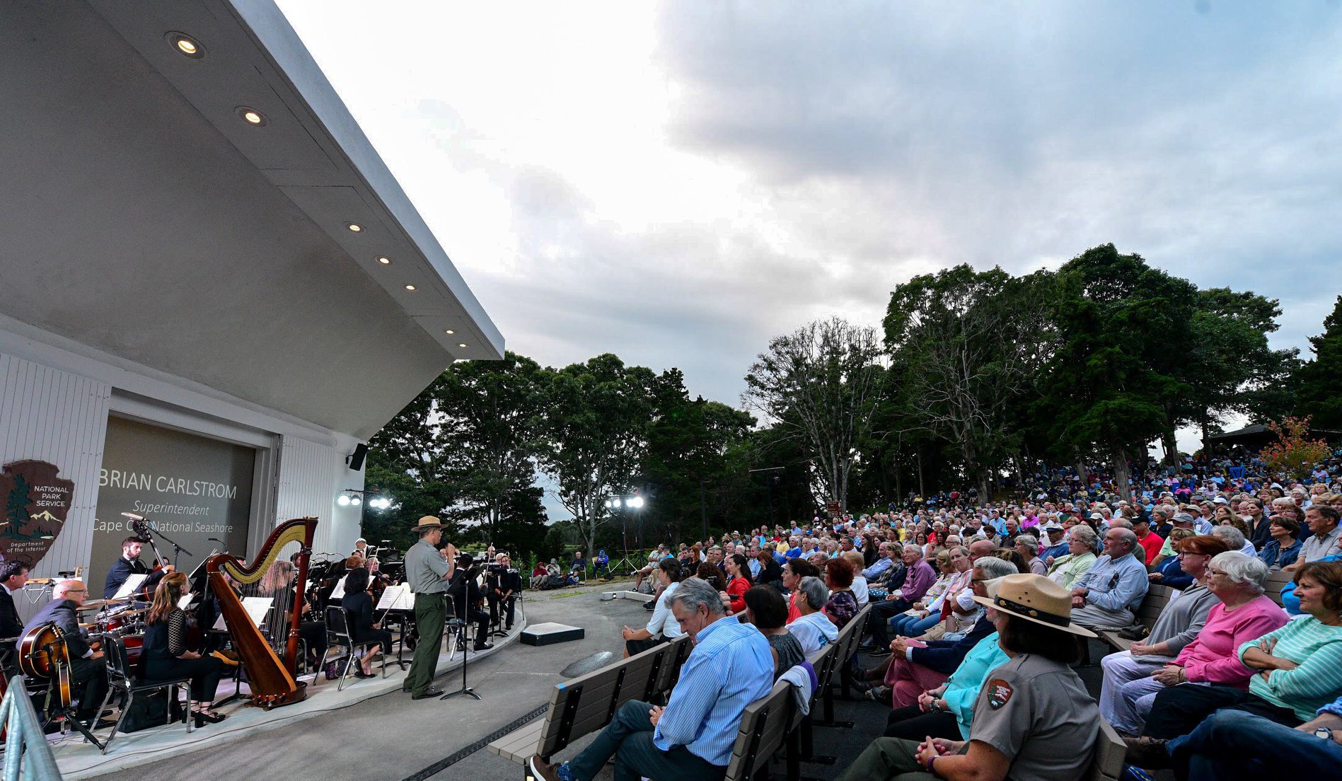 Symphony at the Seashore A park ranger addresses a crowd of visitors