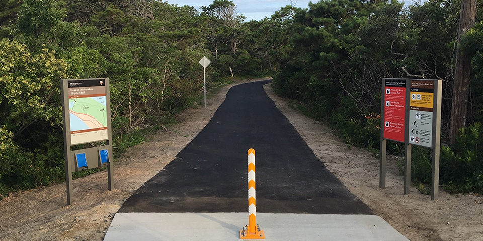 Permeable surface on new Head of the Meadow Bicycle Trail Connector