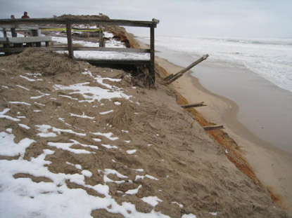 missing staircase at Marconi Beach, Wellfleet