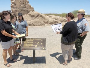 Teachers working with Ranger at the ruins