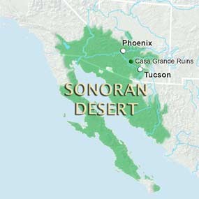 map of the sonoran desert The Sonoran Desert Casa Grande Ruins National Monument U S map of the sonoran desert