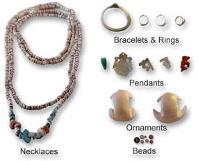 Examples of Hohokam jewelry.