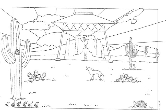 ruins coloring page