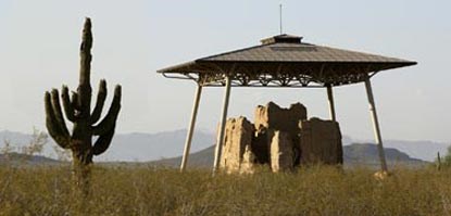 An afternoon view of the Casa Grande (Big House) from the southwest.