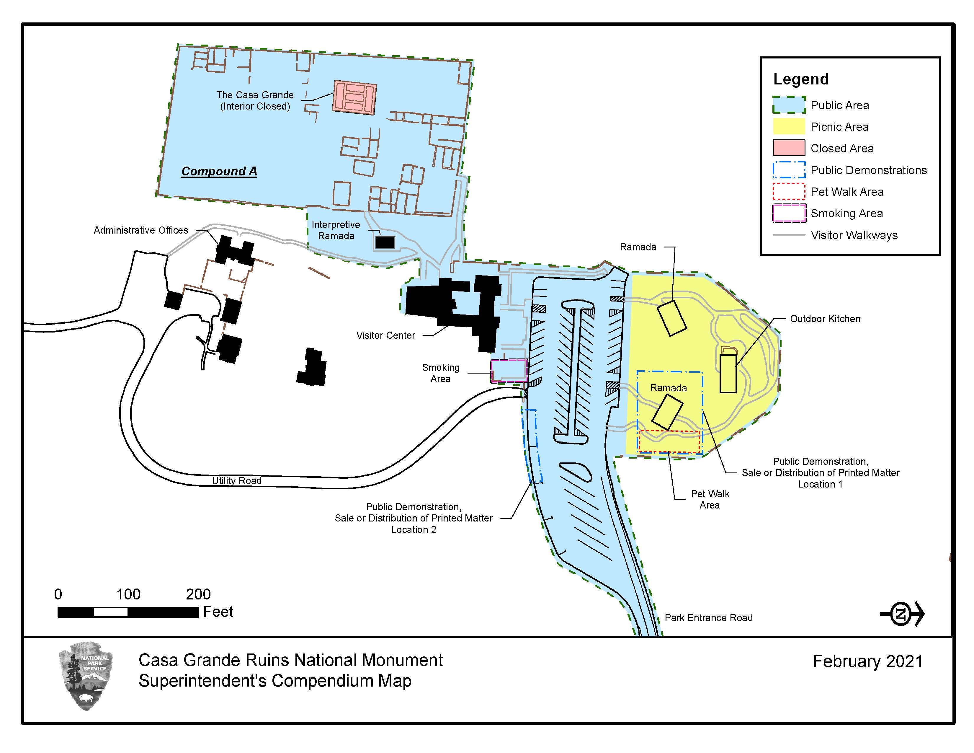 Map of Casa Grande Ruins National Monument