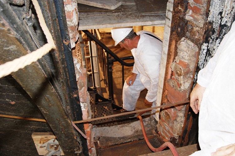 Bodie Island Lighthouse construction inspection.