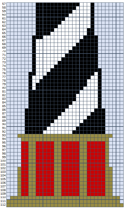 Color Chart 2 Grid with numbers and different colored blocks forming a lighthouse.