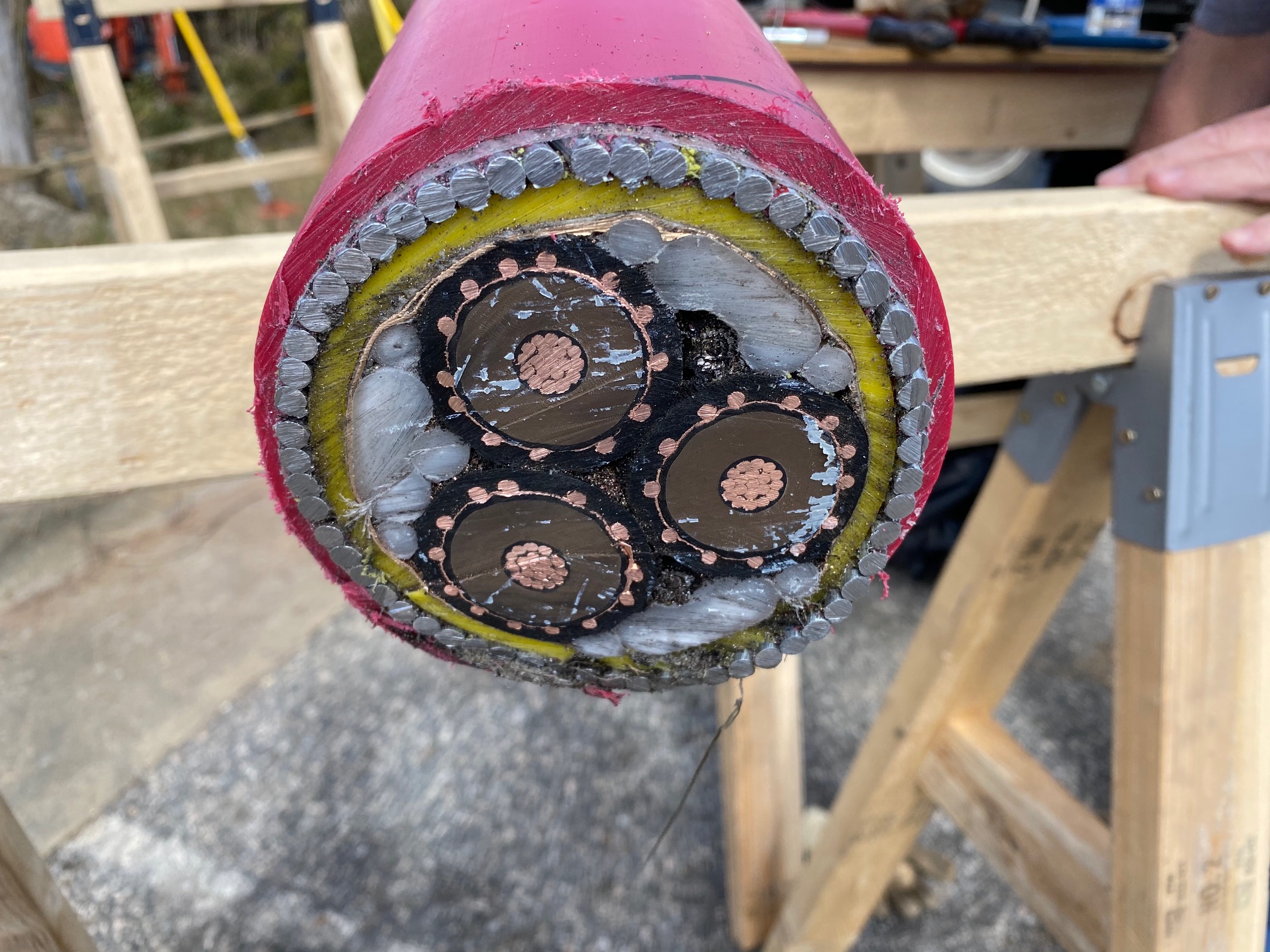 Cross section of underground cable line under Pole Road.