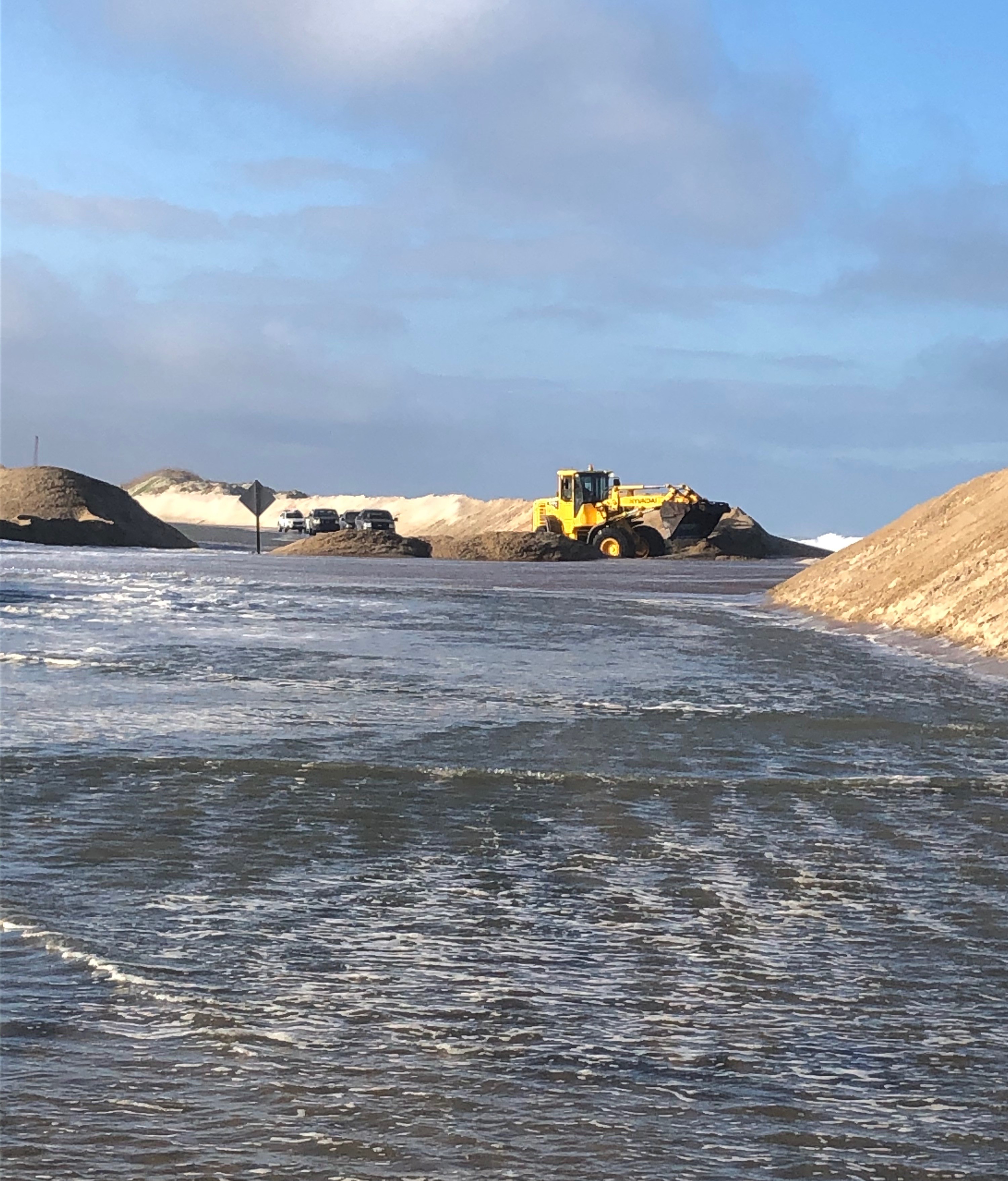 Dune breach north of Rodanthe.