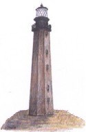 Drawing of the first Cape Hatteras lighthouse.