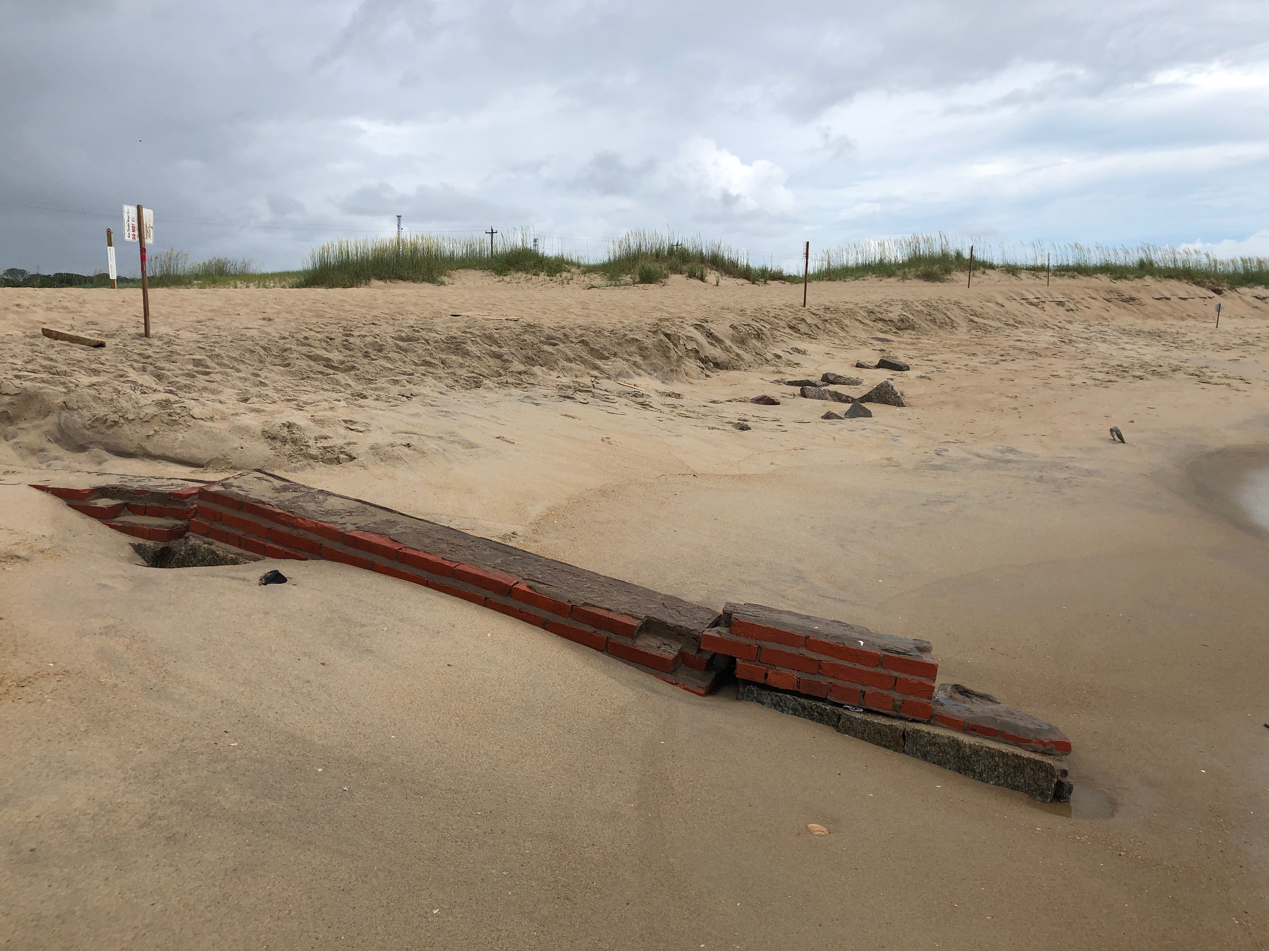 Photo of an old exposed lighthouse fence on July 8, 2020.