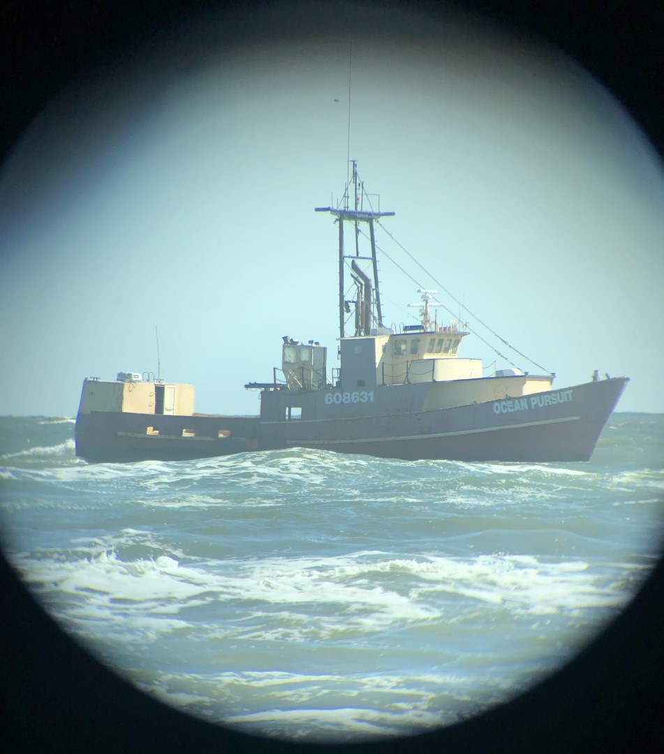 Ocean Pursuit grounded vessel, closeup on March 1, 2020.