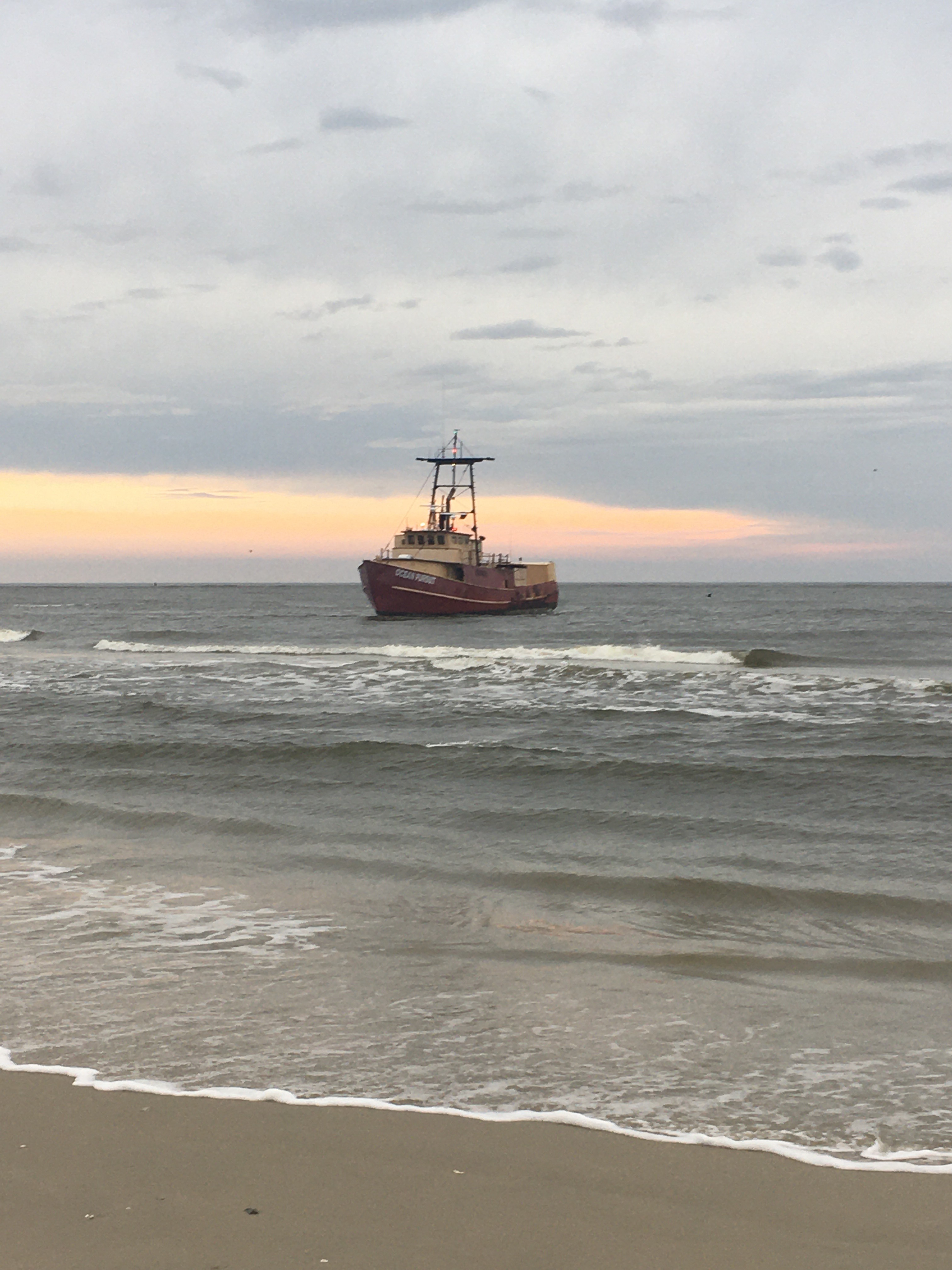 Ocean Pursuit grounded vessel the morning of March 3, 2020.