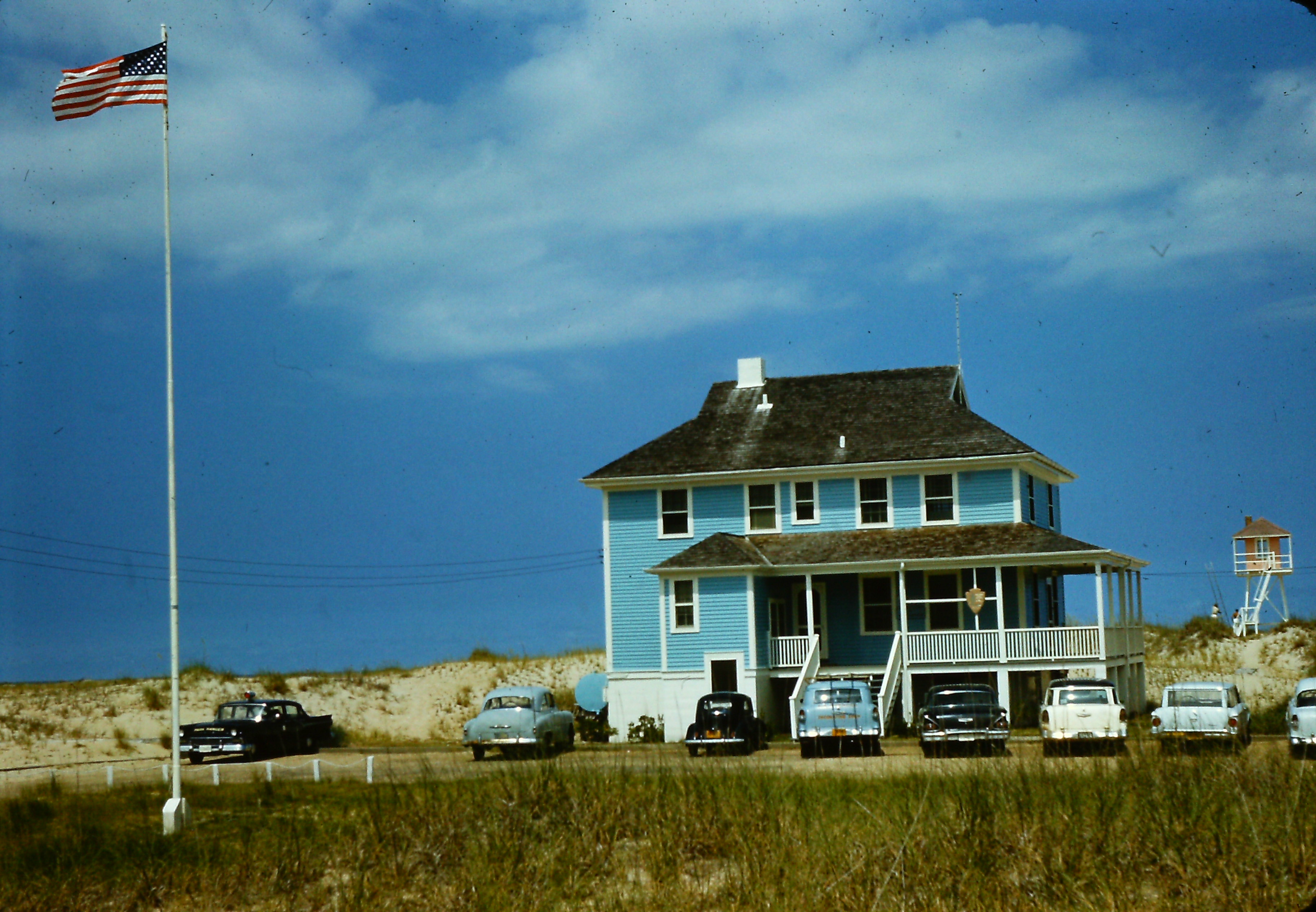 The 1925 Bodie Island Coast Guard Station served as park headquarters from the mid-1950s to the mid-1960s.