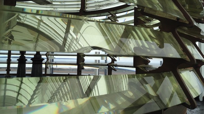 Fresnel lens atop the Bodie Island Lighthouse