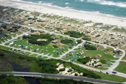 Aerial view of Ocracoke Campground.