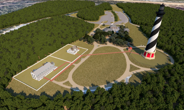 Rendering of improved landscape at Cape Hatteras Light Station.