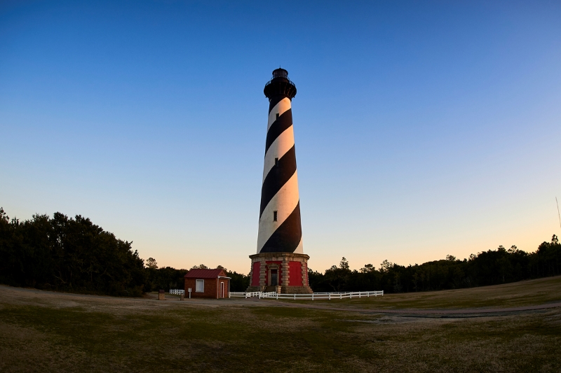 View of the Cape Hatteras Lighthouse.