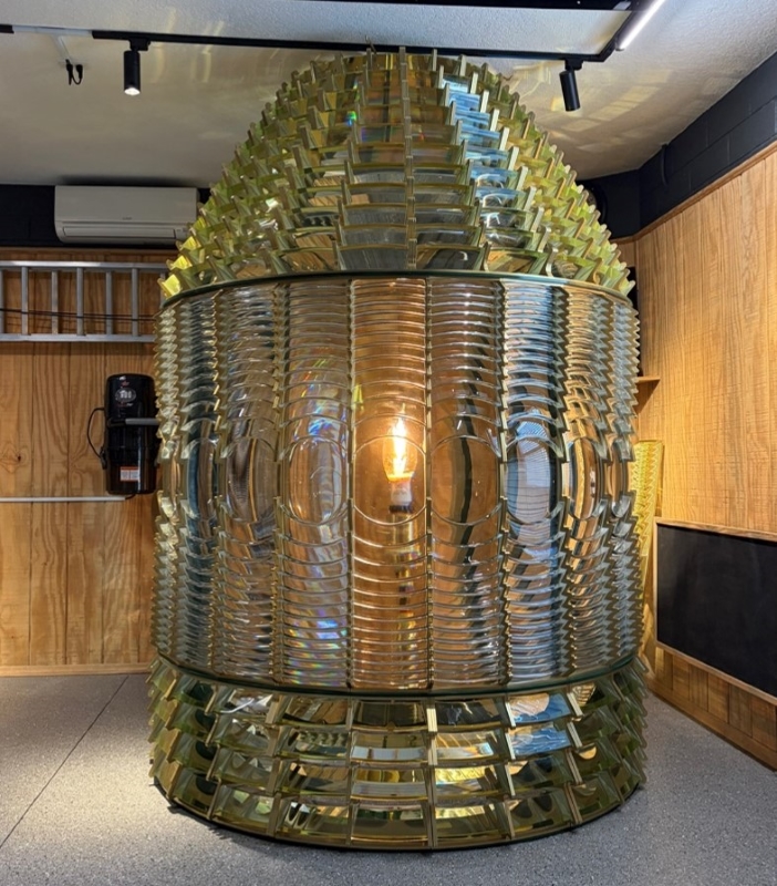 Closeup view of the completed, replica first-order Fresnel lens.