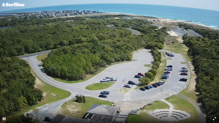 View from Cape Hatteras Lighthouse showing the path of the 1999 lighthouse move.