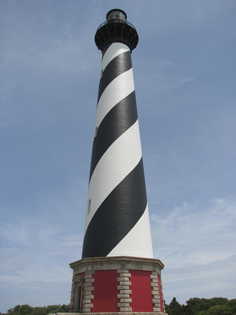 Looking up at Cape Hatteras Lighthouse