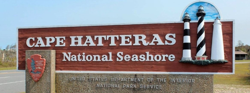 Cape Hatteras National Seashore entrance sign.