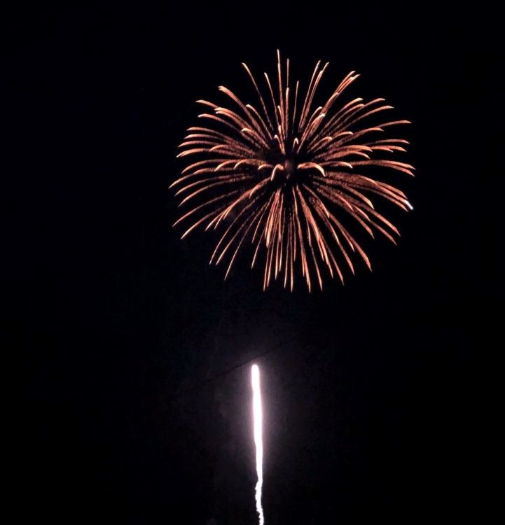 Photo of fireworks above Ocracoke Island.