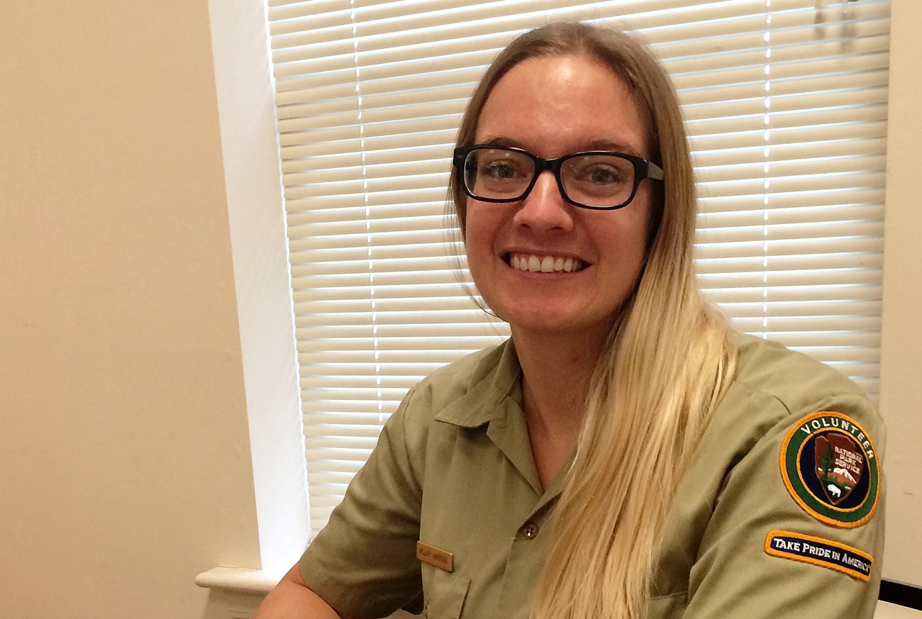 Hillary Harrison, who volunteered as a receptionist and Special Use Permit Office assistant, has contributed hundreds of volunteer hours to the National Park Service.
