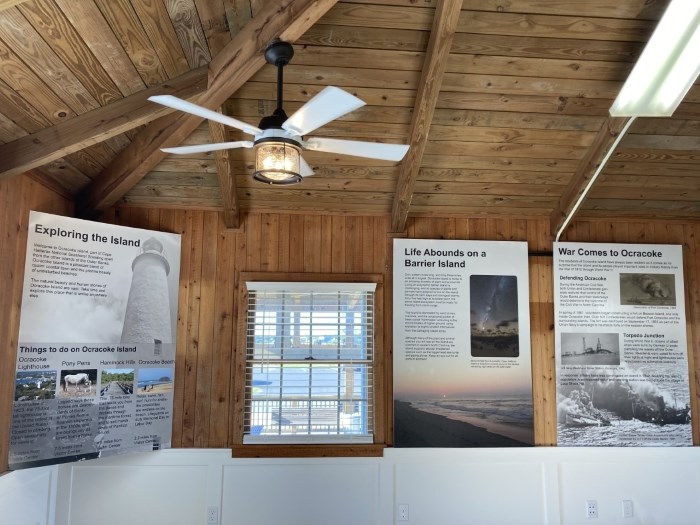Ocracoke Discovery Center educational exhibits. Ocracoke Discovery Center educational exhibits.