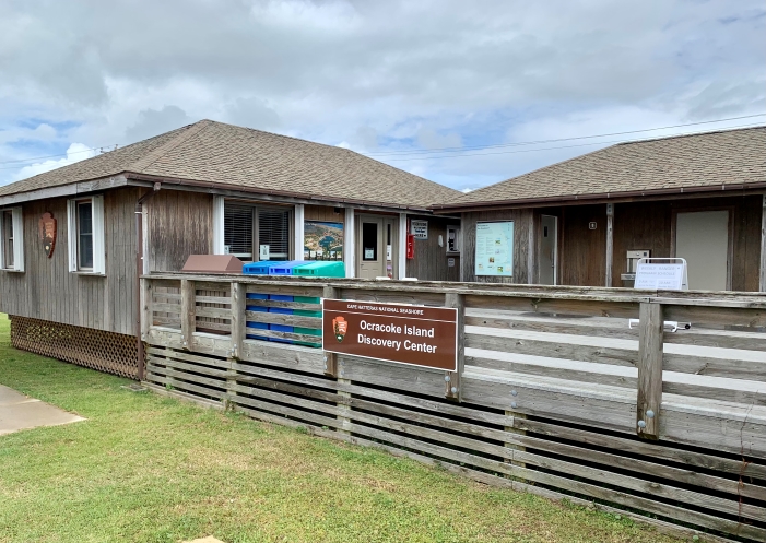 Outside of the Ocracoke Island Discovery Center. Photograph of outside of the Ocracoke Island Discovery Center.