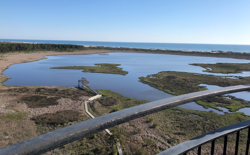 Scenic view from atop the Bodie Island Lighthouse.