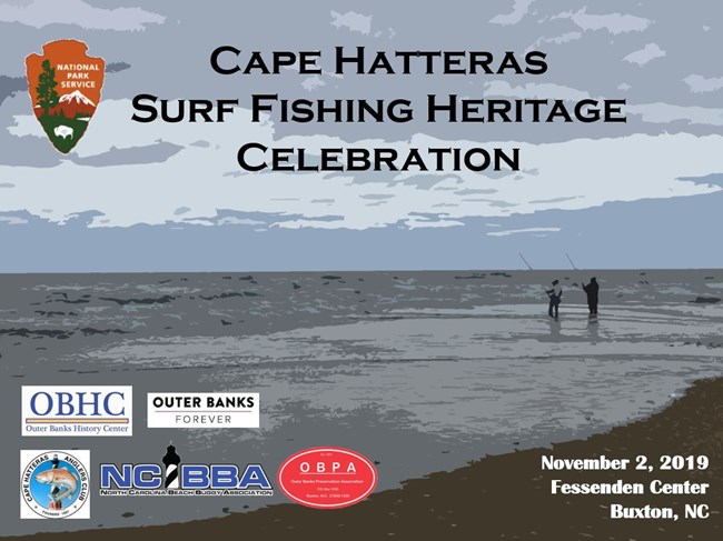 Poster for the Cape Hatteras Surf Fishing Heritage Celebration, November 2, 2019 in Buxton, NC