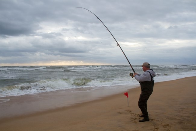 Surf fishing at Cape Point