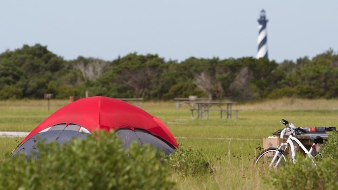 Camping near Cape Hatteras Lighthouse